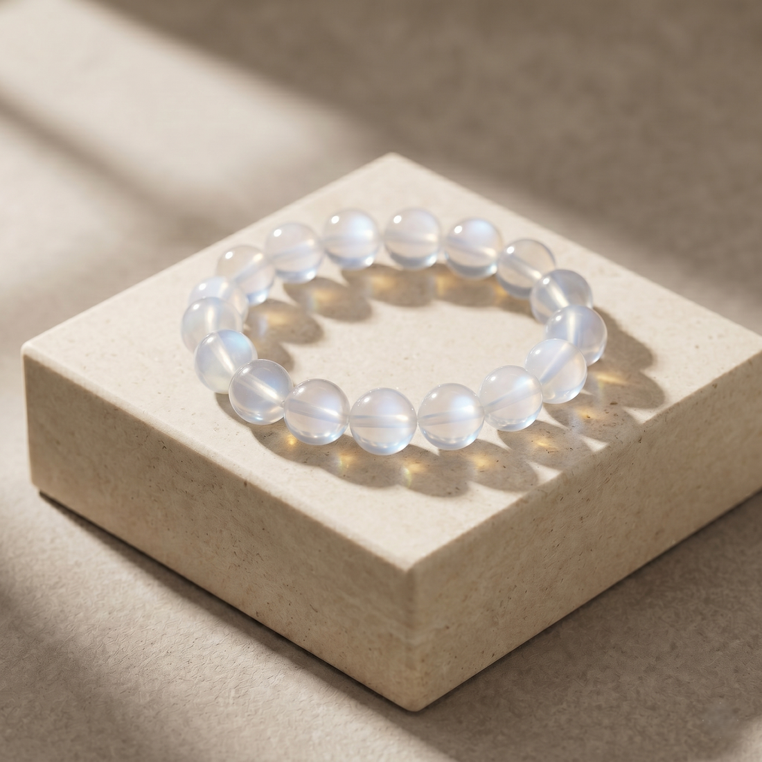 Cancer natural moonstone gemstone bracelet by The Aurae Studio, the ultimate healing crystal for Cancer spiritual growth.