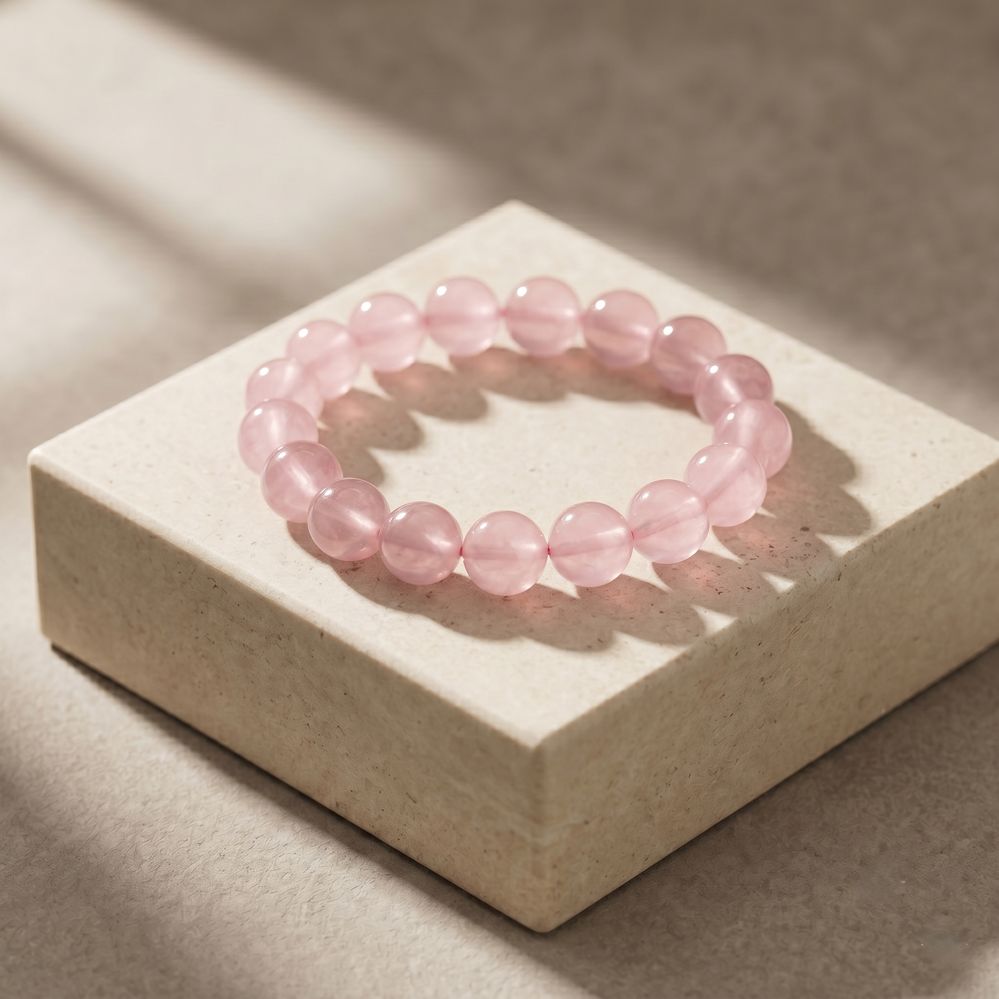 Pisces natural rose quartz gemstone bracelet by The Aurae Studio, the ultimate healing crystal for Pisces spiritual growth.