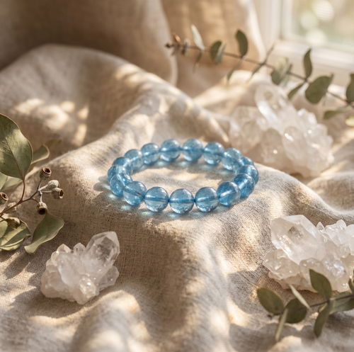 Aquarius Aura: Natural Aquamarine Emotional Flow Bracelet