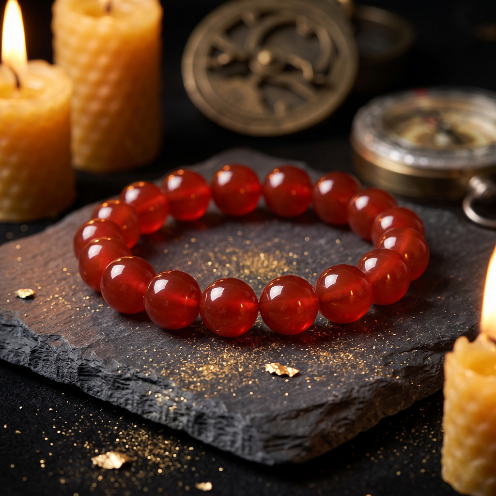Aries Aura: Natural Carnelian Focus Bracelet