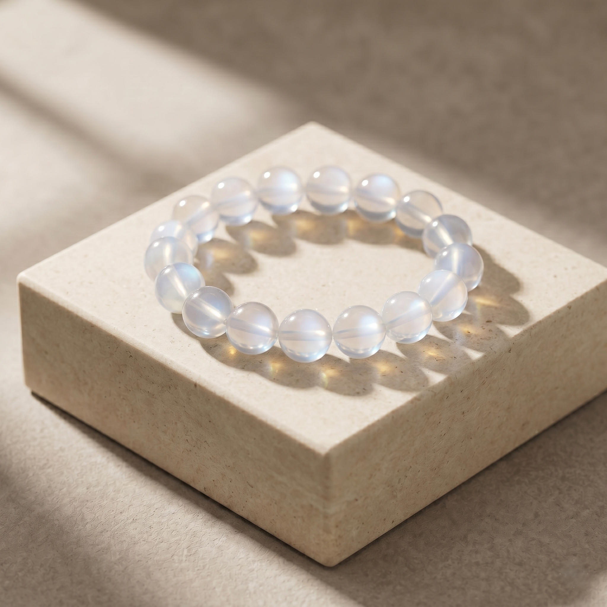 Cancer Aura: Natural Moonstone Emotional Shield Bracelet