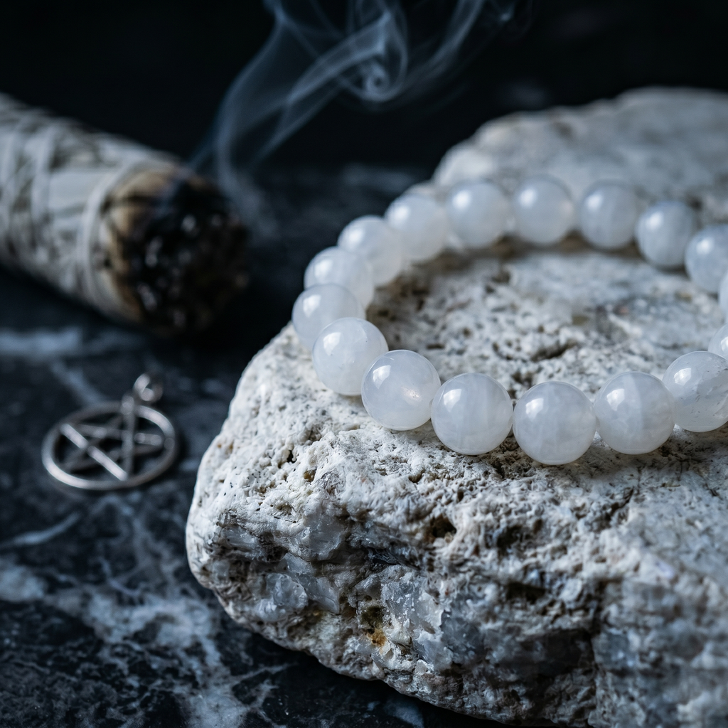 Cancer Aura: Natural Moonstone Emotional Shield Bracelet