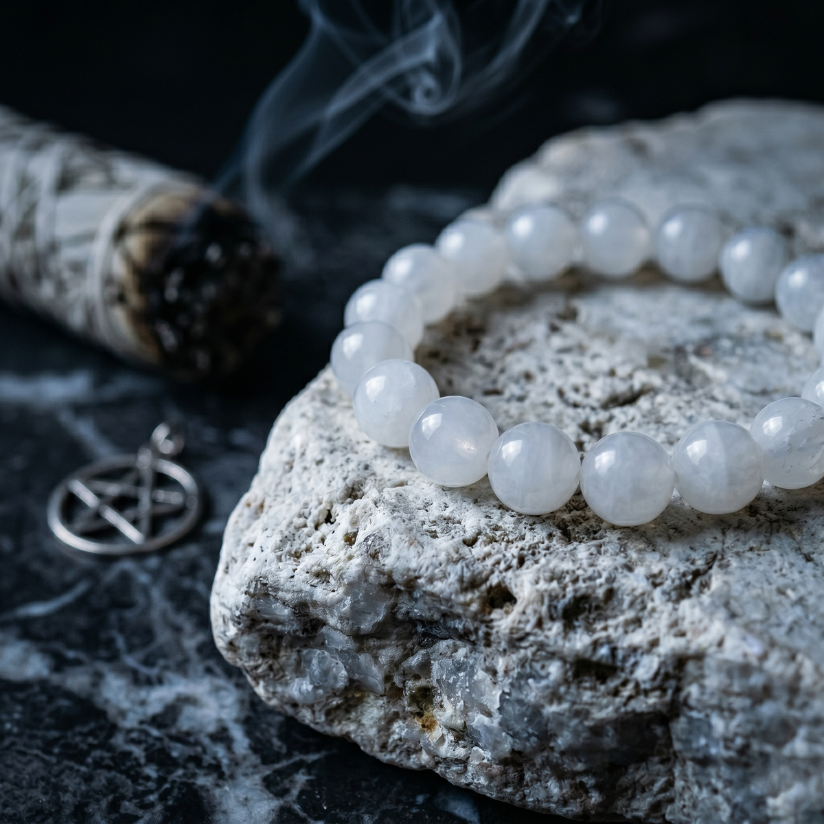 Cancer Aura: Natural Moonstone Emotional Shield Bracelet