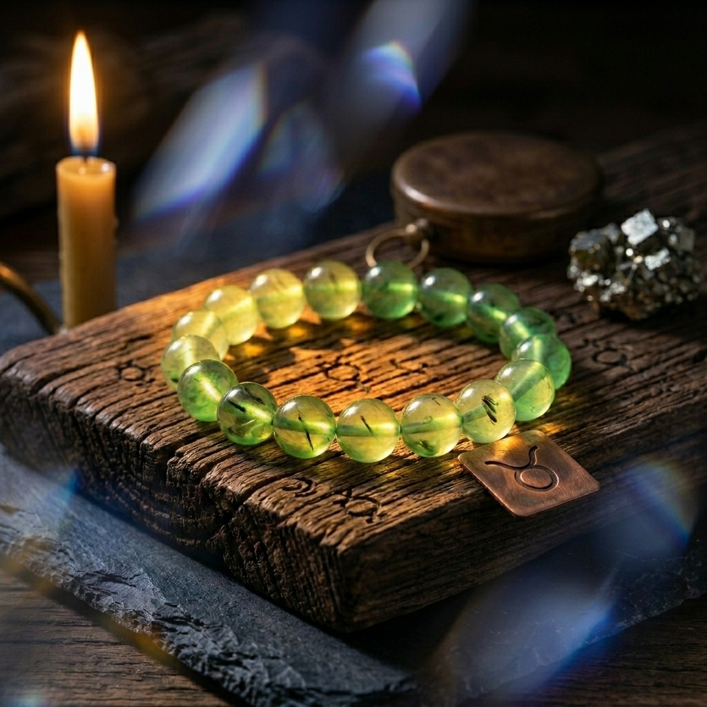 Taurus Aura: Natural Prehnite Abundance Bracelet