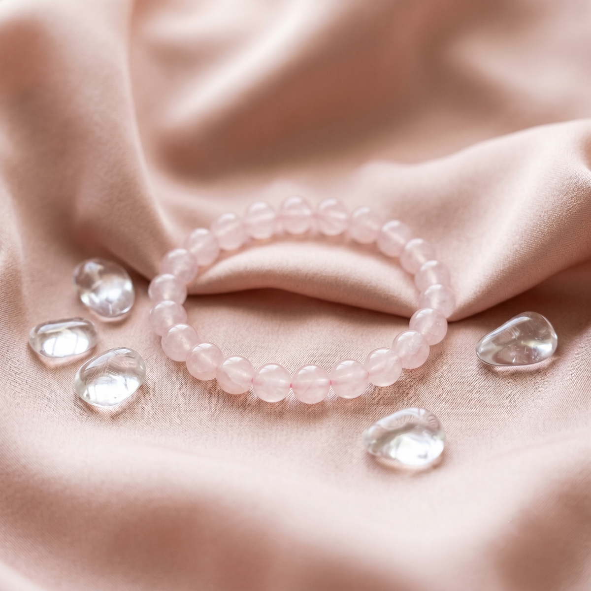 Pisces Aura: Natural Rose Quartz Emotional Boundary Bracelet