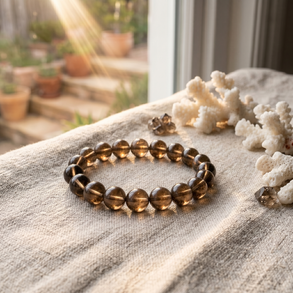 Scorpio Aura: Natural Smoky Quartz Detoxification Bracelet